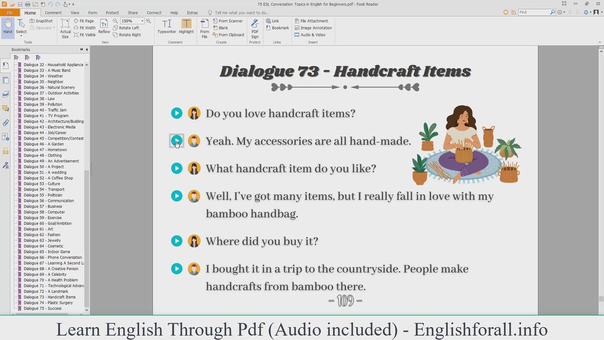 'Video thumbnail for English Conversation About Handcraft Items'